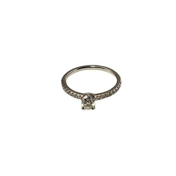 Vintage Blue Nile 14 Karat White Gold Diamond Engagement Ring Size 6.75 #12723 - Picture 2 of 10